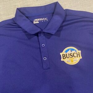 Nike Golf Mens Busch Beer Kevin Harvick #4 Dri-Fit Polo Shirt Blue 2XL Nascar
